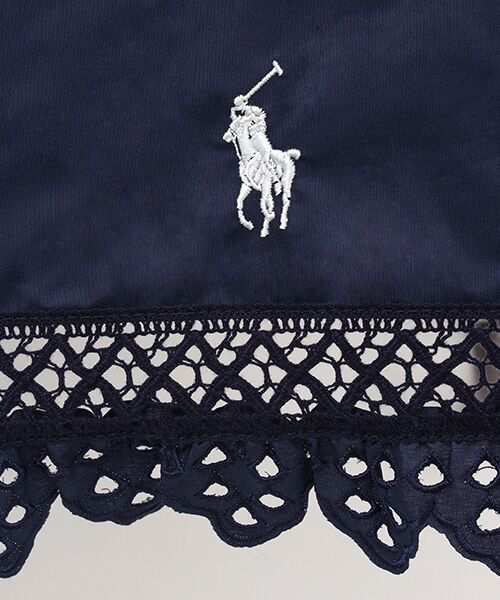 ポロラルフローレン エンブフリル ネイビー ムーンバッド 雨晴兼用 雨傘】 ポロ ラルフ ローレン (POLO RALPH LAUREN) 無地 りぼん