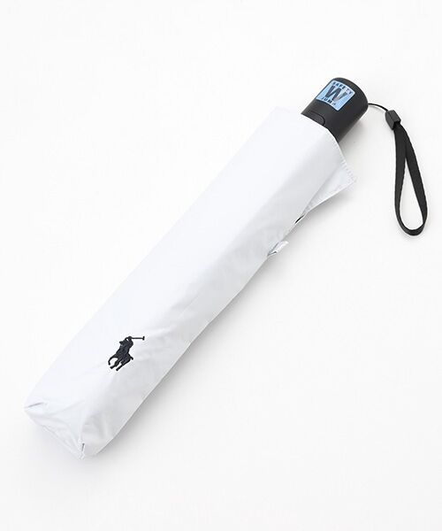 【美品•一回のみ使用】ワタベ ベール LUANA-3 日傘 晴雨兼用折りたたみ傘 自動開閉 ポロポニー刺繍 雨の日OK