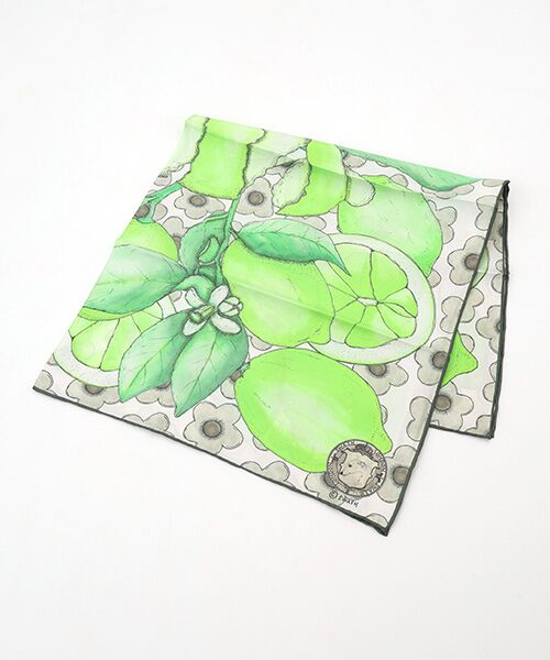 MOONBAT / ムーンバット マフラー・ショール・スヌード・ストール | ネックアイテム  シルクツイルスカーフ Citrus 68×68cm 日本製 | 詳細1