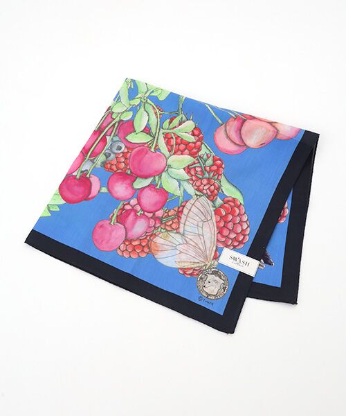 MOONBAT / ムーンバット マフラー・ショール・スヌード・ストール | ネックアイテム  ハンカチーフ Cherry Berry 52×52cm 日本製 | 詳細1