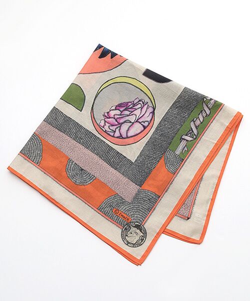 MOONBAT / ムーンバット マフラー・ショール・スヌード・ストール | ネックアイテム  コットンスカーフ Abstract Amusement 66×66cm インド製 | 詳細1