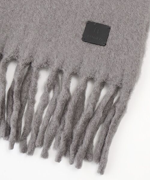 MOONBAT / ムーンバット マフラー・ショール・スヌード・ストール | 【WEB限定】ウール混シャギー無地マフラー/幅40cm | 詳細1