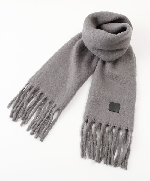 MOONBAT / ムーンバット マフラー・ショール・スヌード・ストール | 【WEB限定】ウール混シャギー無地マフラー/幅40cm | 詳細4