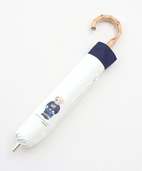 MOONBAT / ムーンバット 傘 | 【WEB限定/遮光率100%/遮熱/UV】POLO RALPH LAUREN（ポロ ラルフローレン）晴雨兼用日傘 ポロベア バイカラー 折りたたみ傘 楽折 | 詳細2
