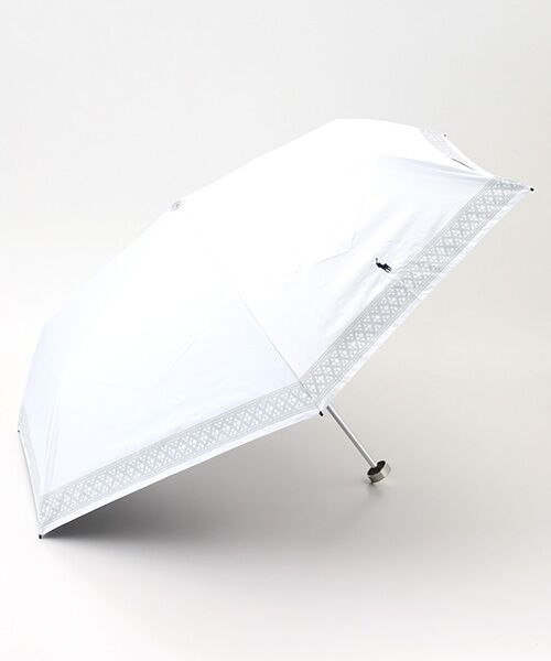 MOONBAT / ムーンバット 傘 | 【WEB限定/ 遮光率100％/遮熱/UV】POLO RALPH LAUREN（ポロ ラルフローレン）晴雨兼用日傘 ワンポイント ポロポニー レース 折りたたみ傘 （ホワイト）