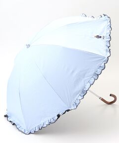 MOONBAT / ムーンバット 傘 | 【WEB限定/遮光率100%/遮熱/UV】POLO RALPH LAUREN（ポロ ラルフローレン）晴雨兼用日傘 ワンポイント ポロベア刺繍 フリル 折りたたみ傘 長折タイプ
