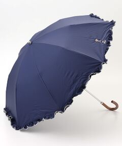 MOONBAT / ムーンバット 傘 | 【WEB限定/遮光率100%/遮熱/UV】POLO RALPH LAUREN（ポロ ラルフローレン）晴雨兼用日傘 ワンポイント ポロベア刺繍 フリル 折りたたみ傘 長折タイプ