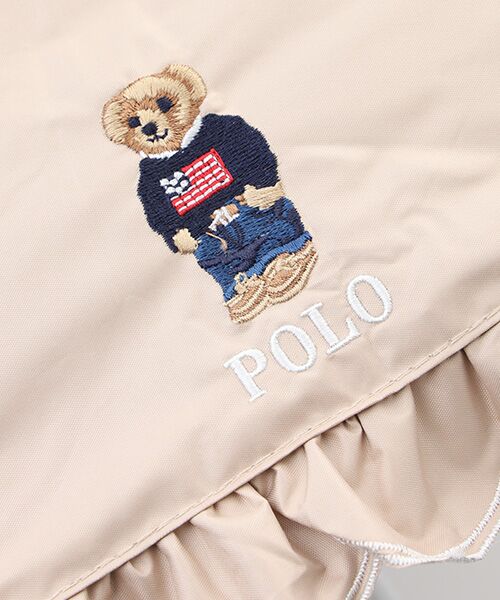MOONBAT / ムーンバット 傘 | 【WEB限定/遮光率100%/遮熱/UV】POLO RALPH LAUREN（ポロ ラルフローレン）晴雨兼用日傘 ワンポイント ポロベア刺繍 フリル 折りたたみ傘 長折タイプ | 詳細3