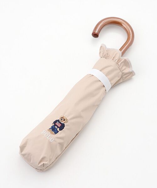 MOONBAT / ムーンバット 傘 | 【WEB限定/遮光率100%/遮熱/UV】POLO RALPH LAUREN（ポロ ラルフローレン）晴雨兼用日傘 ワンポイント ポロベア刺繍 フリル 折りたたみ傘 長折タイプ | 詳細4