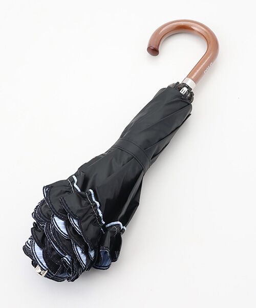 MOONBAT / ムーンバット 傘 | 【WEB限定/遮光率100%/遮熱/UV】POLO RALPH LAUREN（ポロ ラルフローレン）晴雨兼用日傘 ワンポイント ポロベア刺繍 フリル 折りたたみ傘 長折タイプ | 詳細9