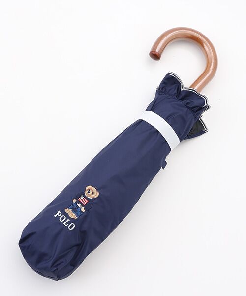 MOONBAT / ムーンバット 傘 | 【WEB限定/遮光率100%/遮熱/UV】POLO RALPH LAUREN（ポロ ラルフローレン）晴雨兼用日傘 ワンポイント ポロベア刺繍 フリル 折りたたみ傘 長折タイプ | 詳細15