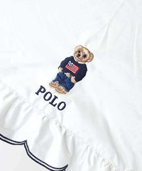 MOONBAT / ムーンバット 傘 | 【WEB限定/遮光率100%/遮熱/UV】POLO RALPH LAUREN（ポロ ラルフローレン）晴雨兼用日傘 ワンポイント ポロベア刺繍 フリル 長傘 | 詳細1