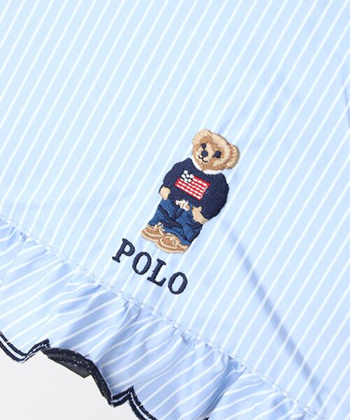 MOONBAT / ムーンバット 傘 | 【WEB限定/遮光率100%/遮熱/UV】POLO RALPH LAUREN（ポロ ラルフローレン）晴雨兼用日傘 ワンポイント ポロベア刺繍 フリル 長傘 | 詳細9