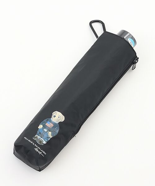 MOONBAT / ムーンバット 傘 | 【WEB限定/遮光率100%/遮熱/UV/耐風】POLO RALPH LAUREN（ポロ ラルフローレン）晴雨兼用日傘 ポロベア 無地 折りたたみ傘 | 詳細1