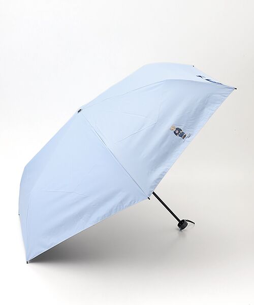 MOONBAT / ムーンバット 傘 | 【WEB限定/遮光率100%/遮熱/UV/耐風】POLO RALPH LAUREN（ポロ ラルフローレン）晴雨兼用日傘 ポロベア 無地 折りたたみ傘（サックスブルー）