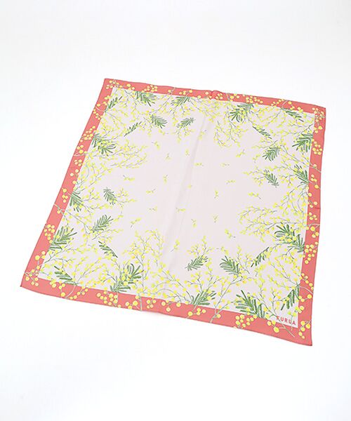 MOONBAT / ムーンバット バンダナ・スカーフ | 【シルク100%】ミモザ シルクプリントスカーフ 65cm×65cm | 詳細1