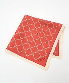 MOONBAT / ムーンバット バンダナ・スカーフ | 【シルク100%】ダイアゴナルチェック 格子柄 シルクプリントスカーフ 58cm×58cm