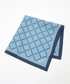 MOONBAT / ムーンバット バンダナ・スカーフ | 【シルク100%】ダイアゴナルチェック 格子柄 シルクプリントスカーフ 58cm×58cm