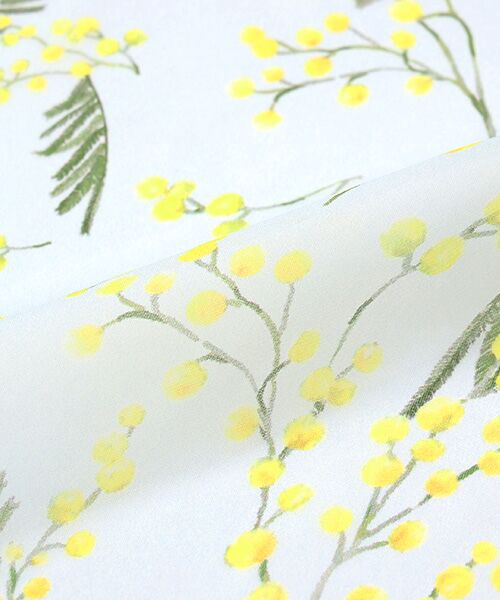 MOONBAT / ムーンバット バンダナ・スカーフ | 【シルク100%】ミモザ シルクシフォンプリントスカーフ 150cm×35cm | 詳細4