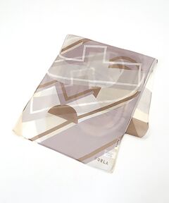 MOONBAT / ムーンバット バンダナ・スカーフ | 【シルク100%】アーチロゴ 幾何学柄 シルクシフォンプリントスカーフ 150cm×35cm