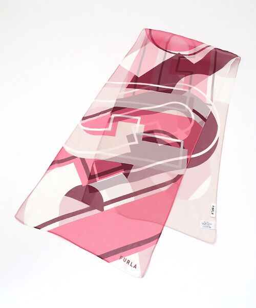 MOONBAT / ムーンバット バンダナ・スカーフ | 【シルク100%】アーチロゴ 幾何学柄 シルクシフォンプリントスカーフ 150cm×35cm | 詳細1