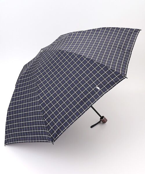 MOONBAT / ムーンバット 傘 | 【折りたたみ雨傘】ロゴ刺繍 メンズ チェック柄 折り畳み傘 60cm（ブラック）