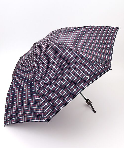 MOONBAT / ムーンバット 傘 | 【折りたたみ雨傘】ロゴ刺繍 メンズ チェック柄 折り畳み傘 60cm（ディープブルー）