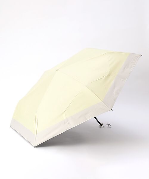 MOONBAT / ムーンバット 傘 | 【晴雨兼用折りたたみ日傘】ウラワザ(urawaza）ボーダー 折りたたみ傘 晴雨兼用 遮光100% UV100% 55cm（ライトイエロー）