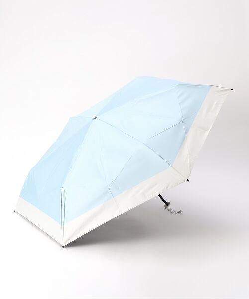 MOONBAT / ムーンバット 傘 | 【晴雨兼用折りたたみ日傘】ウラワザ(urawaza）ボーダー 折りたたみ傘 晴雨兼用 遮光100% UV100% 55cm（ペールスカイ）