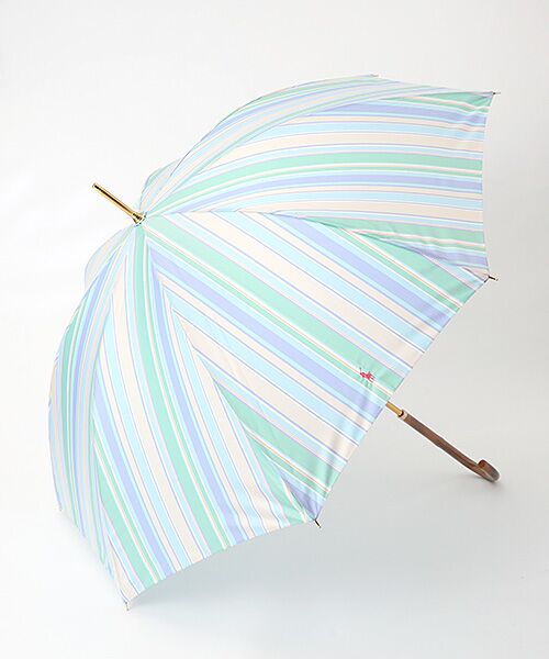 MOONBAT / ムーンバット 傘 | 雨傘 長傘 ポロ ラルフ ローレン（POLO RALPH LAUREN）ストライプ　日本製（サックスブルー）