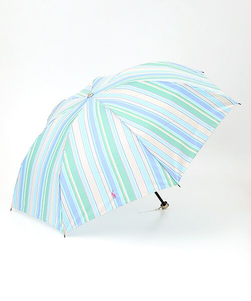 MOONBAT / ムーンバット 傘 | 雨傘 折りたたみ傘 ポロ ラルフ ローレン（POLO RALPH LAUREN）ストライプ　日本製（サックスブルー）