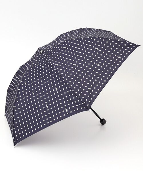 MOONBAT / ムーンバット 傘 | 雨傘 折りたたみ傘 ポロ ラルフ ローレン（POLO RALPH LAUREN）ドット& ポニードット日本製（ディープブルー）