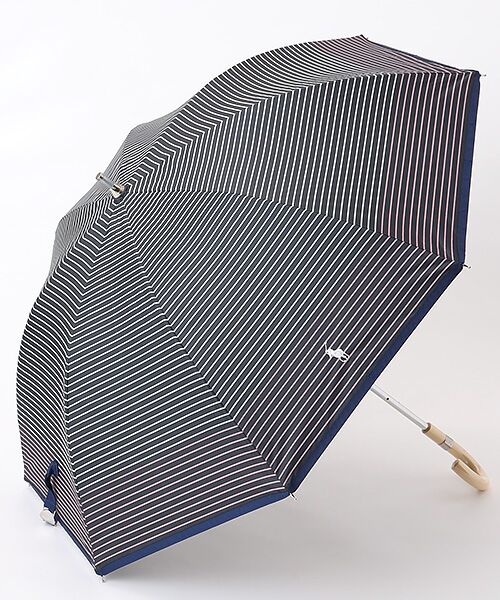 MOONBAT / ムーンバット 傘 | 日傘 晴雨兼用長傘 ポロ ラルフ ローレン（POLO RALPH LAUREN）軽量 ボーダー（ブラック）