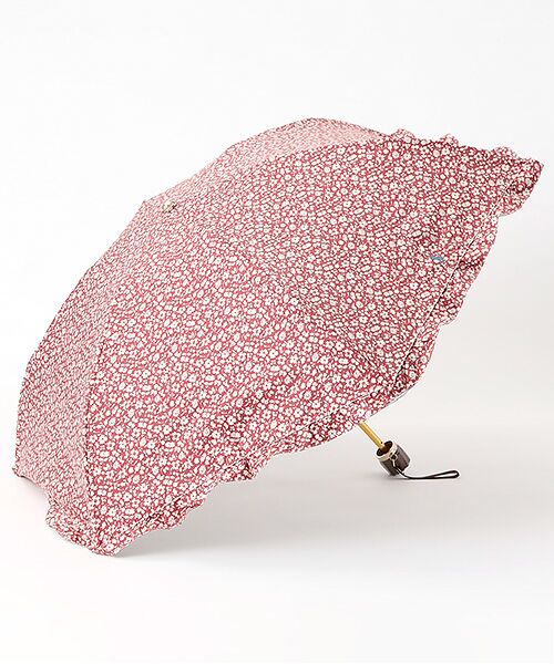 MOONBAT / ムーンバット 傘 | 日傘 晴雨兼用折りたたみ傘 ポロ ラルフ ローレン（POLO RALPH LAUREN） フラワー＆フリル（ダークレッド）