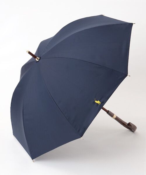 MOONBAT / ムーンバット 傘 | 日傘 晴雨兼用長傘 ポロ ラルフ ローレン (POLO RALPH LAUREN) 無地刺繍　簡単開閉　遮光 遮熱 UV 日本製（ネイビーブルー）
