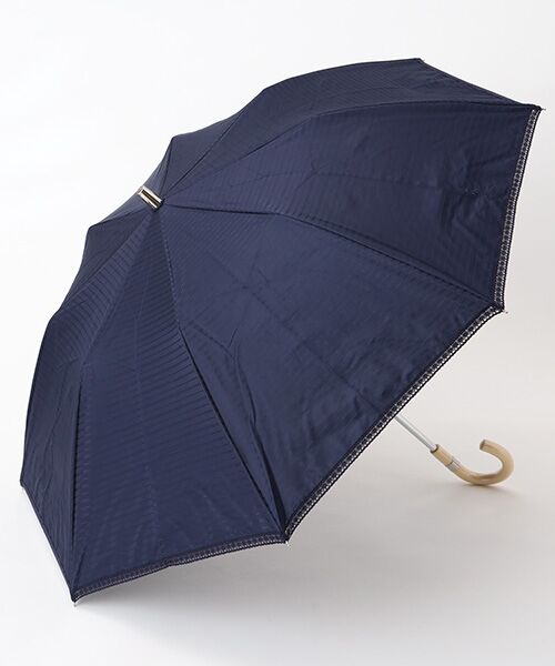 MOONBAT / ムーンバット 傘 | 日傘 晴雨兼用折 ポロ ラルフ ローレン（POLO RALPH LAUREN）軽量 ジャガード×レース（ディープブルー）