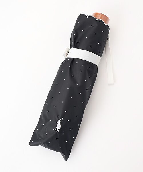 MOONBAT / ムーンバット 傘 | 日傘 晴雨兼用折りたたみ傘 ポロ ラルフ ローレン（POLO RALPH LAUREN）ドット×スカラ刺繍 | 詳細6