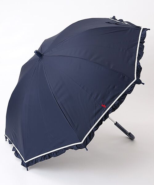 MOONBAT / ムーンバット 傘 | 日傘 晴雨兼用折りたたみ傘 ポロ ラルフ ローレン（POLO RALPH LAUREN）キッズ 長傘 フリル＆グログラン（ディープブルー）