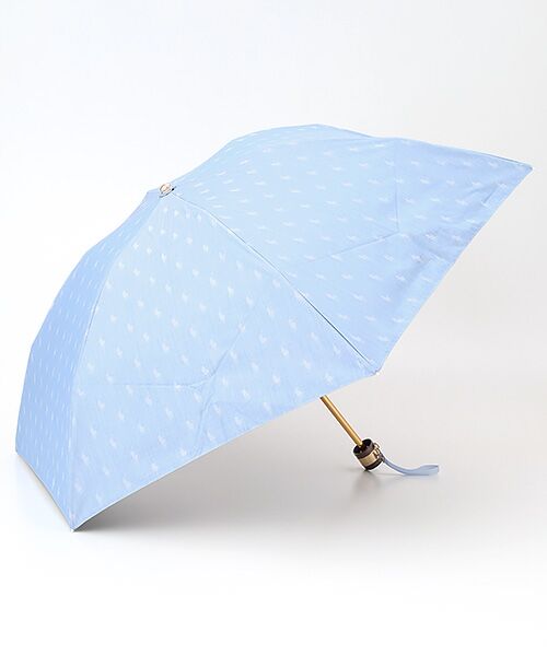 MOONBAT / ムーンバット 傘 | 日傘 晴雨兼用折りたたみ傘 ポロ ラルフ ローレン（POLO RALPH LAUREN）ジャガード（サックスブルー）