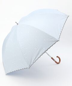 MOONBAT / ムーンバット 傘 | 日傘 長傘 ストライプドット スカラップ 晴雨兼用