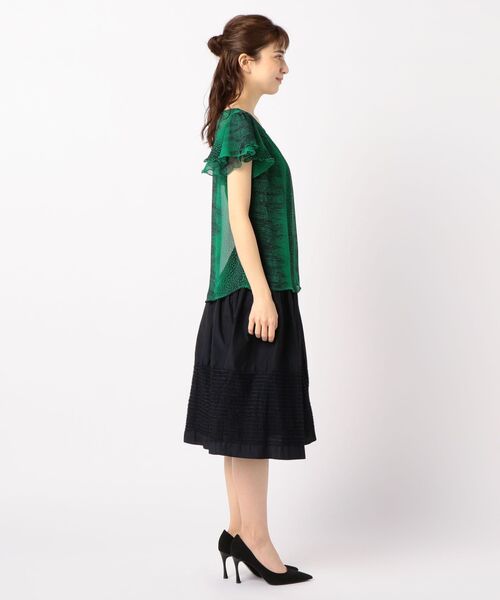 NARACAMICIE / ナラカミーチェ シャツ・ブラウス | 【NARACAMICIE】リザードミックスプリントフリルスリーブ半袖ブラウス | 詳細4