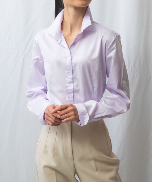 リャンマークアンドロナ スタンドカラーシャツ セール】 コットンツイルスタンドカラー長袖シャツ （シャツ