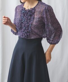 NARACAMICIE / ナラカミーチェ シャツ・ブラウス | 変形ドットプリントシフォンフリルブラウス