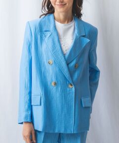 NARACAMICIE / ナラカミーチェ テーラードジャケット | 【セットアップスーツ対応】麻混ダブルジャケット