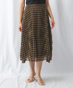 《セットアップ対応》シフォンビッグ千鳥プリーツスカート