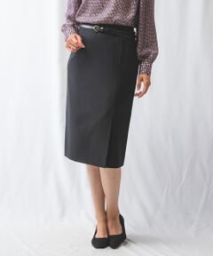 NARACAMICIE / ナラカミーチェ ミニ・ひざ丈スカート | 【セットアップスーツ対応】ストレッチシャークスキンタイトスカート