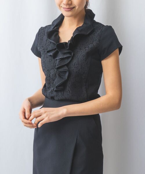 NARACAMICIE / ナラカミーチェ カットソー | 【NARACAMICIE】レースコンビフリル半袖カットソー | 詳細12