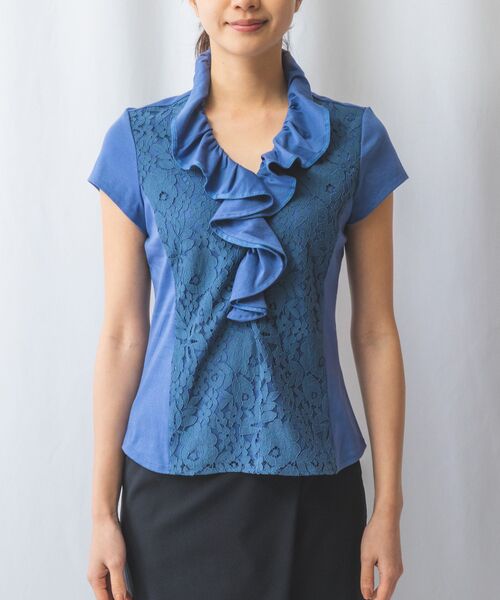 NARACAMICIE / ナラカミーチェ カットソー | 【NARACAMICIE】レースコンビフリル半袖カットソー | 詳細2