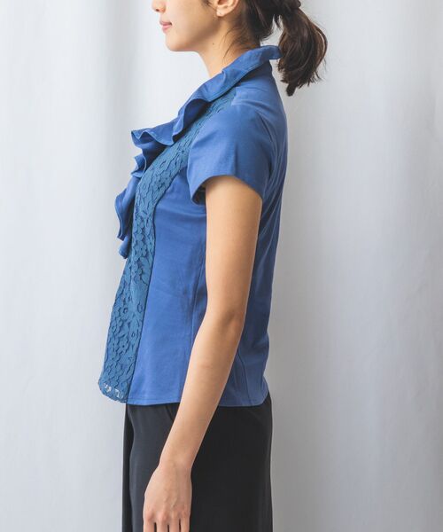 NARACAMICIE / ナラカミーチェ カットソー | 【NARACAMICIE】レースコンビフリル半袖カットソー | 詳細3