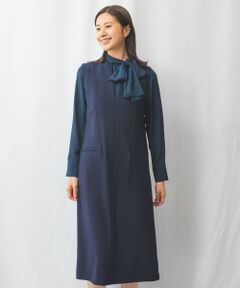 【NARACAMICIE】キーネックジャンパースカート